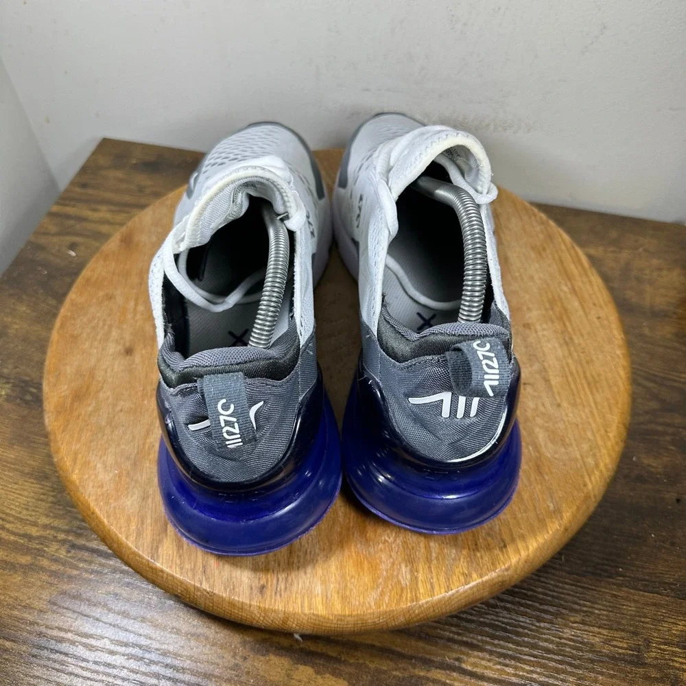 Nike Air Max 270 Mens White Grey Purple Running Shoes AH8050-107 Size 10.5
